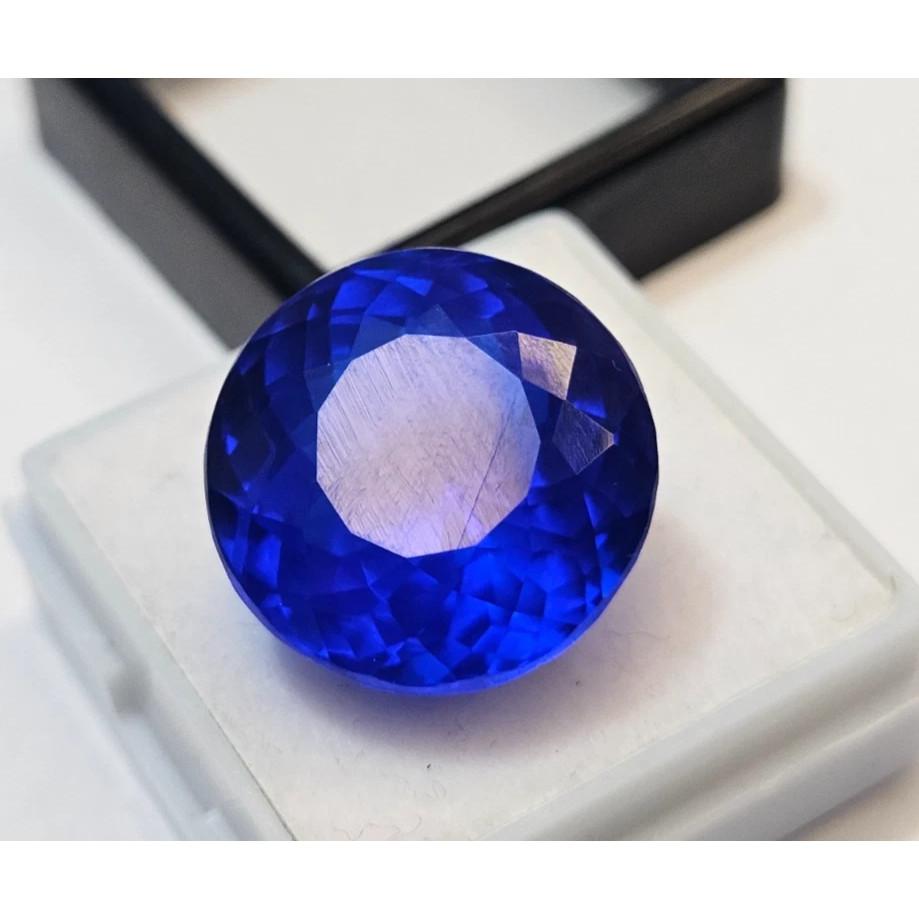 Natural Blue Sapphire 20+ Ct Round Cut Certified Fabulous Loose Gemstone