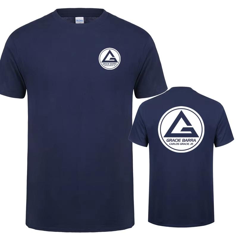 Gracie Barra Carlos GR Футболка Летняя Мужская с Коротким Рукавом из Хлопка с Круглым Вырезом Модная Крутая Футболка