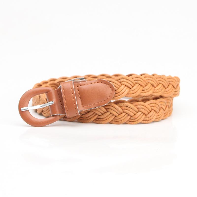 Retro Mori Girl Women's Cable Knit Buckle Belt - Versatile Korean Style Decorative Accessory