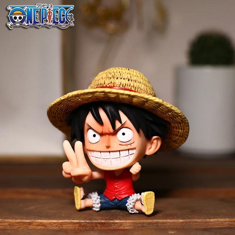 Аниме One Piece Рождественская Фигурка 8-10 см ПВХ Луффи Ророноа Зоро Милые Украшения Q Версия Украшение для Автомобиля Коллекционная Модель