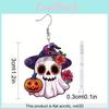 Themed Ghost Halloween Pumpkin Flower Pattern Women Alien Earrings Acrylic
