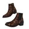 Модные женские ботильоны с леопардовым принтом, замшевые массивные туфли для женщин 2025 года, модные зимние удобные новые ботинки на низком каблуке в готическом стиле для ходьбы, зимние ботинки Mujer