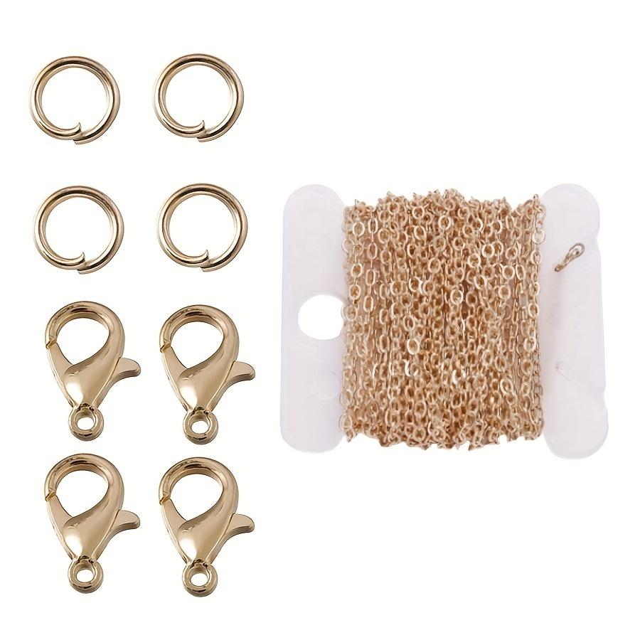 61Pcs/Set Alloy Bulk Link Chain With Jump Rings Lobster Clasps Necklace Chains For DIY Jewelry Making Supplie Necklaces Accessories