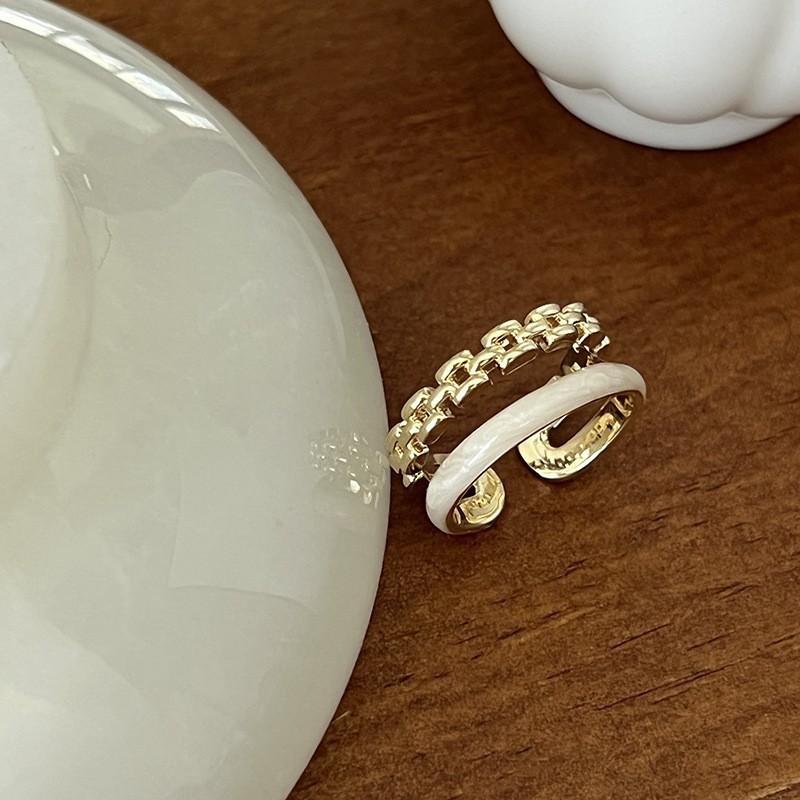 Elegant French Iris Violet Enamel Drop Oil Zircon Ring For Women Fashion Accessory