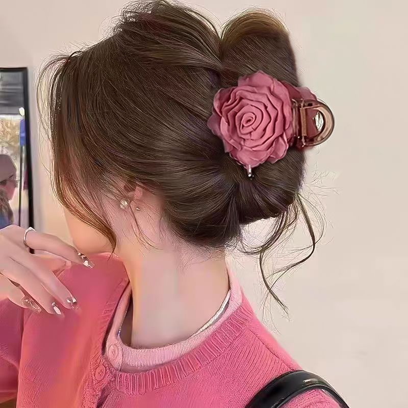 8 см Милый Тканевый Цветок Зажим Для Волос Коготь Милый Маленький Конский Хвост Заколки-Крабы Для Волос Девочки Заколки Для Волос Женщин Украшения Для Волос Аксессуары