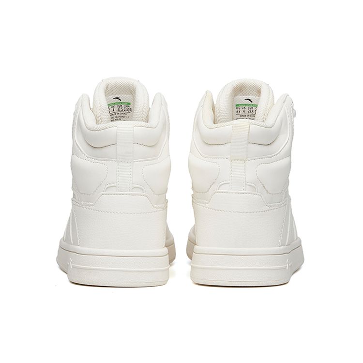 Anta Slip Resistant Lightweight High Top Skate Shoes Women Sneakers Ivory-White 122138071-1