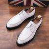 Fashion White Lace-Up Oxfords Shoes Leather Men Wedding Dress Shoes Casual Male Breathable Business Platform All-match Mens Walking Shoe