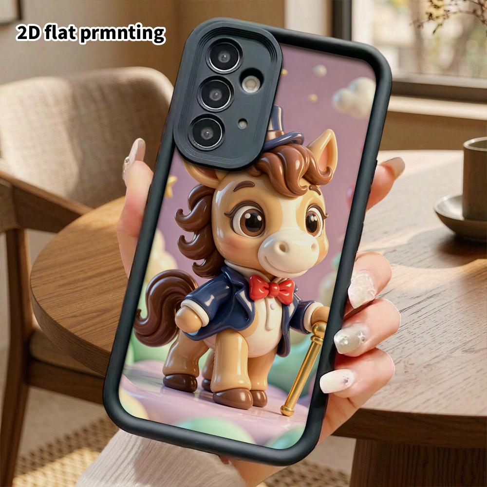 Чехол для телефона: 2D плоский дизайн, подходящий для защитного чехла Samsung Galaxy A34 A35 M05 M06 S20 S22 S21 FE Plus 5G, Джентльмен Пони, идеальный Рождественский и H