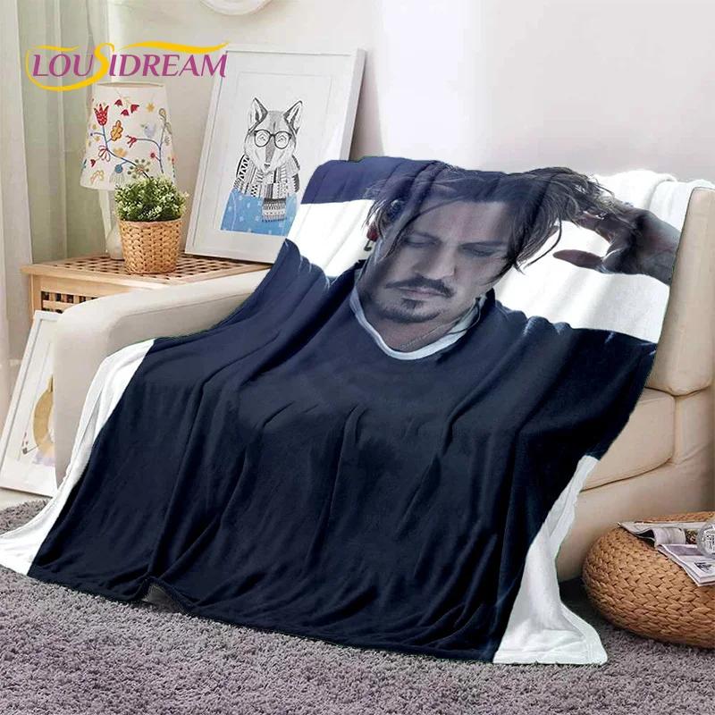 3D Printing Johnny Depp Star HD Soft Blankets,Keep Warm Throw Blanket Comfortable Blanket for Picnic Beds Sofa Home Bedroom Gift