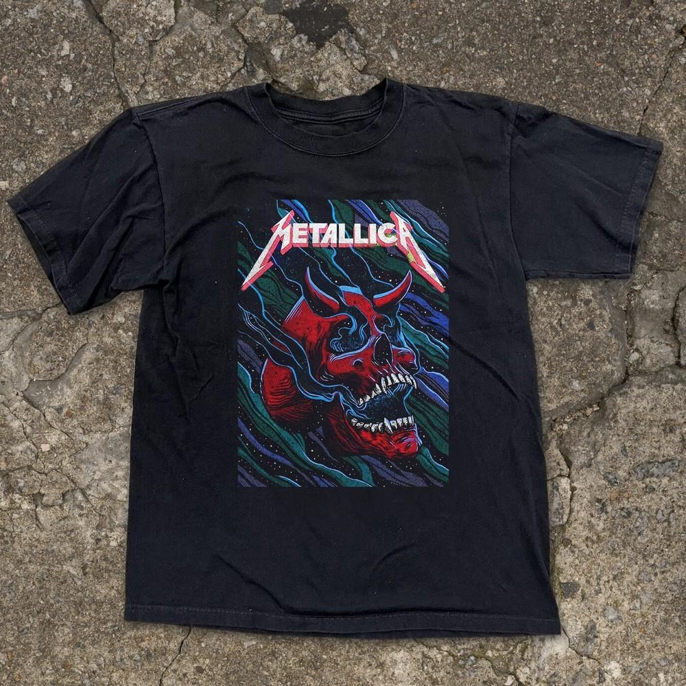 Metallica Психоделическое Искусство Унисекс Черная Футболка Размер S-5XL Унисекс Футболка