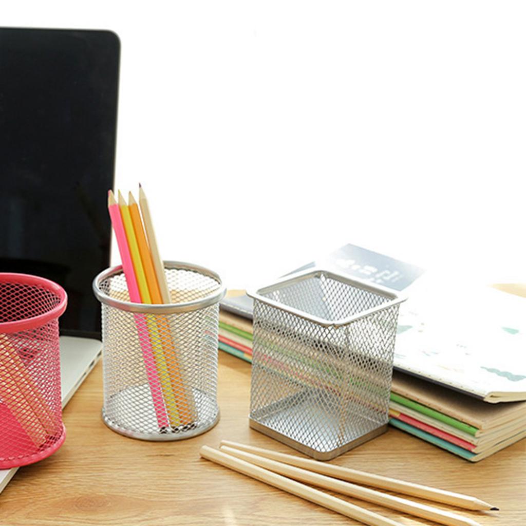 Держатель для ручек из нержавеющей стали, держатель для карандашей из дышащей сетки, держатель для ручек, стакан для офиса, библиотеки, общежития