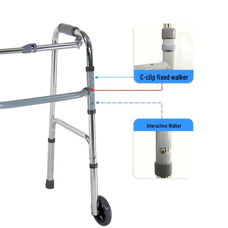 Пожилой Складной Алюминиевый Ходунок на Колесах для Реабилитации