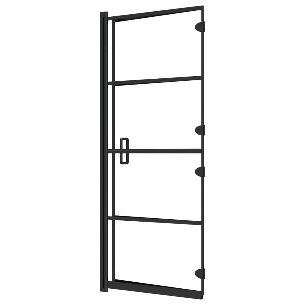 Folding Shower Enclosure ESG Safety Glass 120 x 140 cm Black & Transparent