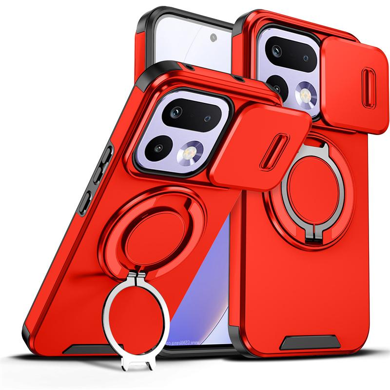 Прочный бронированный чехол для телефона OPPO Realme 16 Pro+ Plus 5G Сдвижная крышка объектива Магнитное кольцо-подставка Для Realme16 15 14 Pro Plus