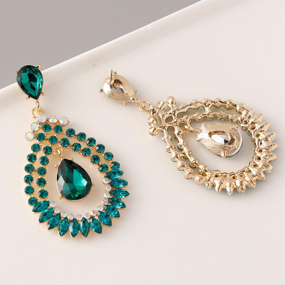 Европейский новый стиль блестящие полые хрустальные висячие серьги для женщин роскошные свадебные серьги из сплава со стразами модные ювелирные изделия подарок