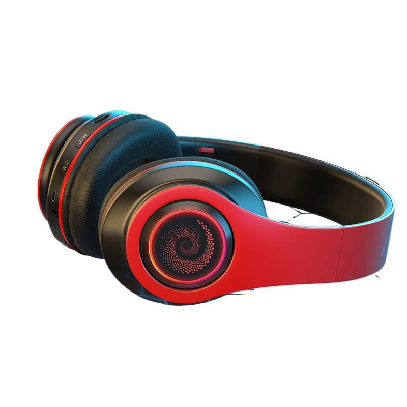 Active Noise Cancelling Wireless Bluetooth Headphone with RGB Light and Mic To Wear Surround Stereo Sound Super Long Battery Life Foldable Lightweight