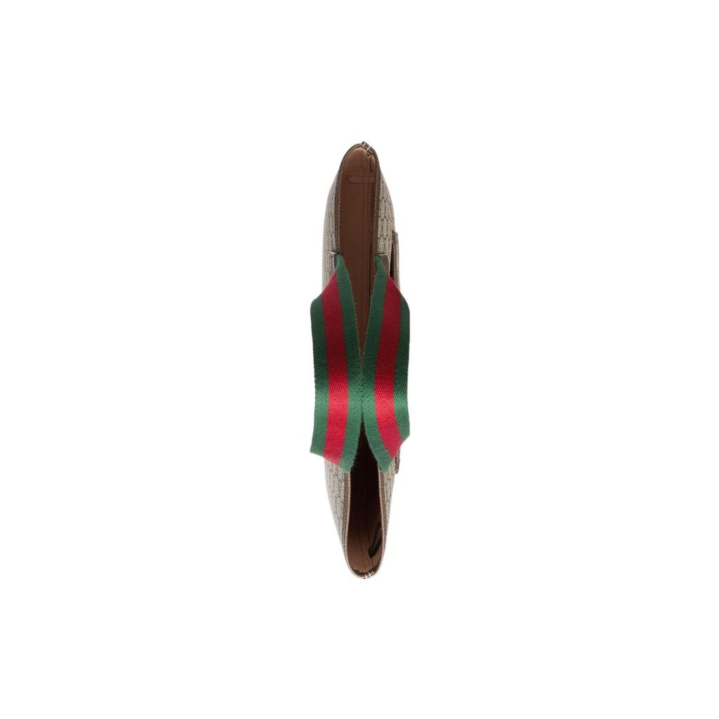 Gucci Тот-сумка из канвы GG Supreme с полосой Web и передним карманом для унисекс на каждый день