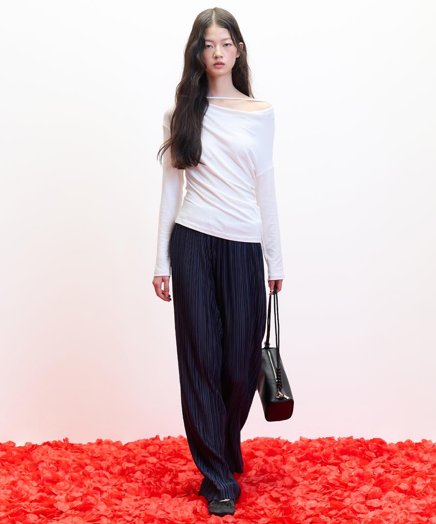 HAE BY HAEKIM [Atelier] Топ с драпировкой на бретельках_Белый