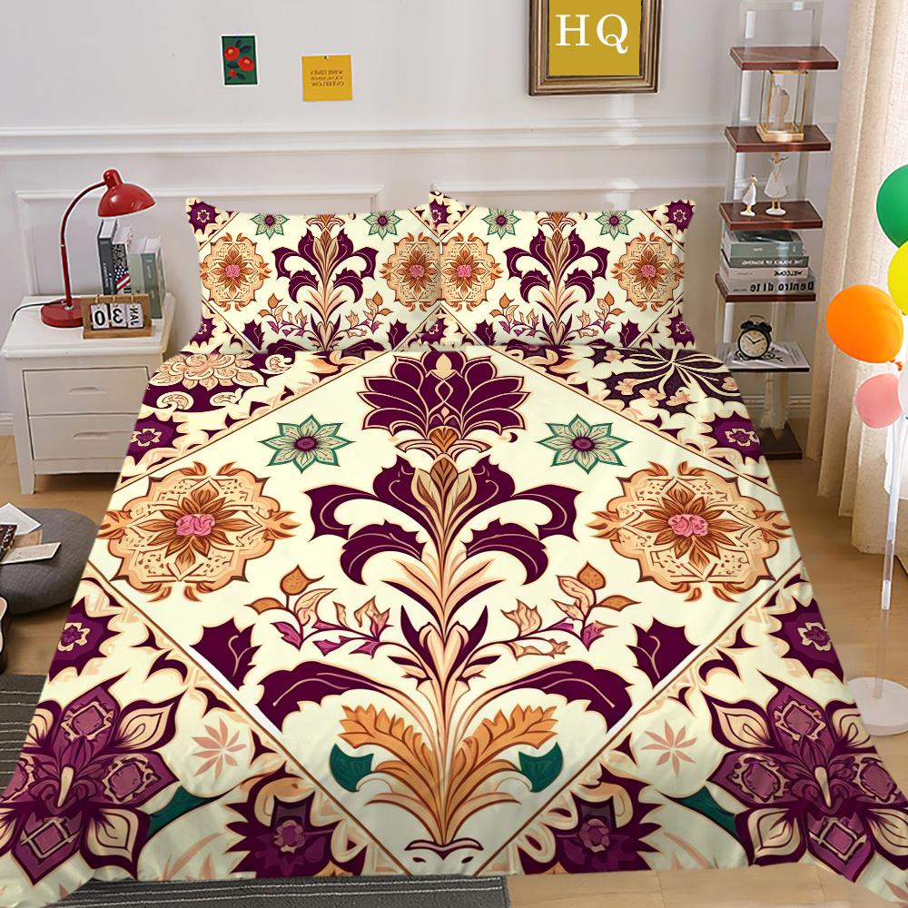 Домашнее постельное белье 3D Высокое качество с принтом пейсли для женщин, королевский размер, декор для спальни, комплект постельного белья, покрывало