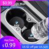 2025 Car Carbon Leathe Coasters Pads  Centre Console Cup Non-Slip Mats For BMW E30 E34 E36 E39 E46 E52 E53 E60 E61 E62 E70 E