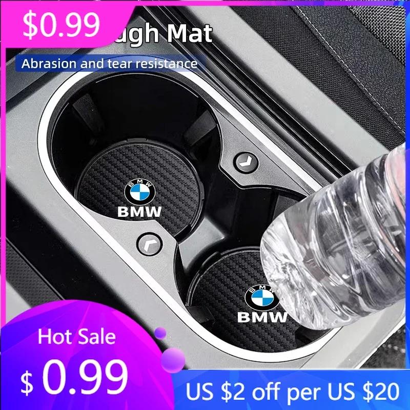 2025 Car Carbon Leathe Coasters Pads Centre Console Cup Non-Slip Mats For BMW E30 E34 E36 E39 E46 E52 E53 E60 E61 E62 E70 E