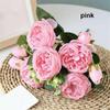 Artificial Flowers Silk Peony Fake Rose Decor Artificial Flowers Fake Bouquet Wedding Home Party Decor