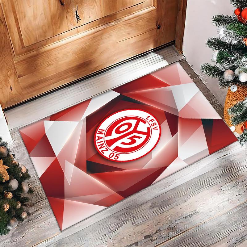 Mainz FC Soccer Football Pattern Soft Area Rug Non Slip Indoor Floor Carpet Sports Decor Mat for Bedroom