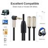 Headset Splitter, 3.5mm Headphone Mic Splitter Cable for Headset 3.5mm Male To 2 Female Microphone Headphone Splitter