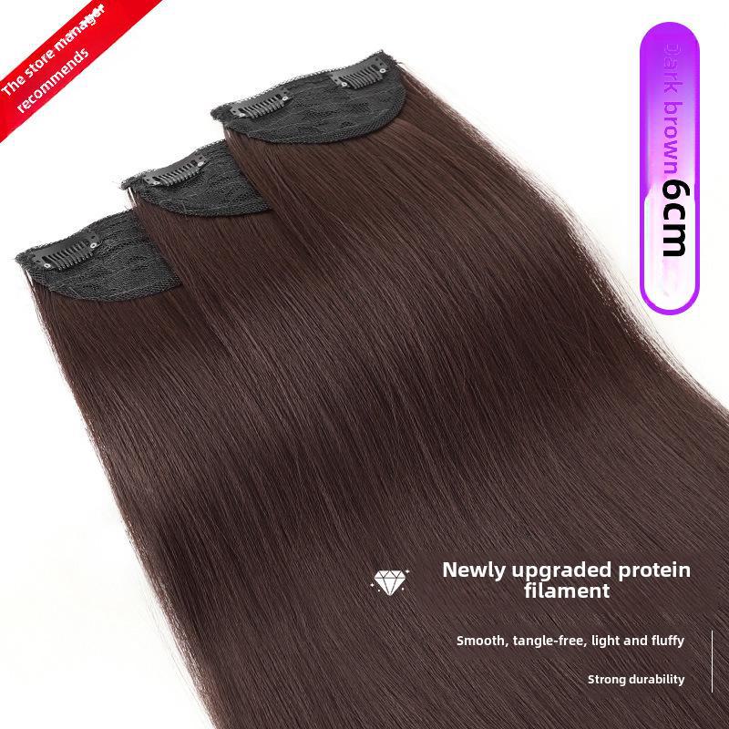 Women's Long Straight Seamless Hair Extensions - Three-Piece Invisible Wig Patch