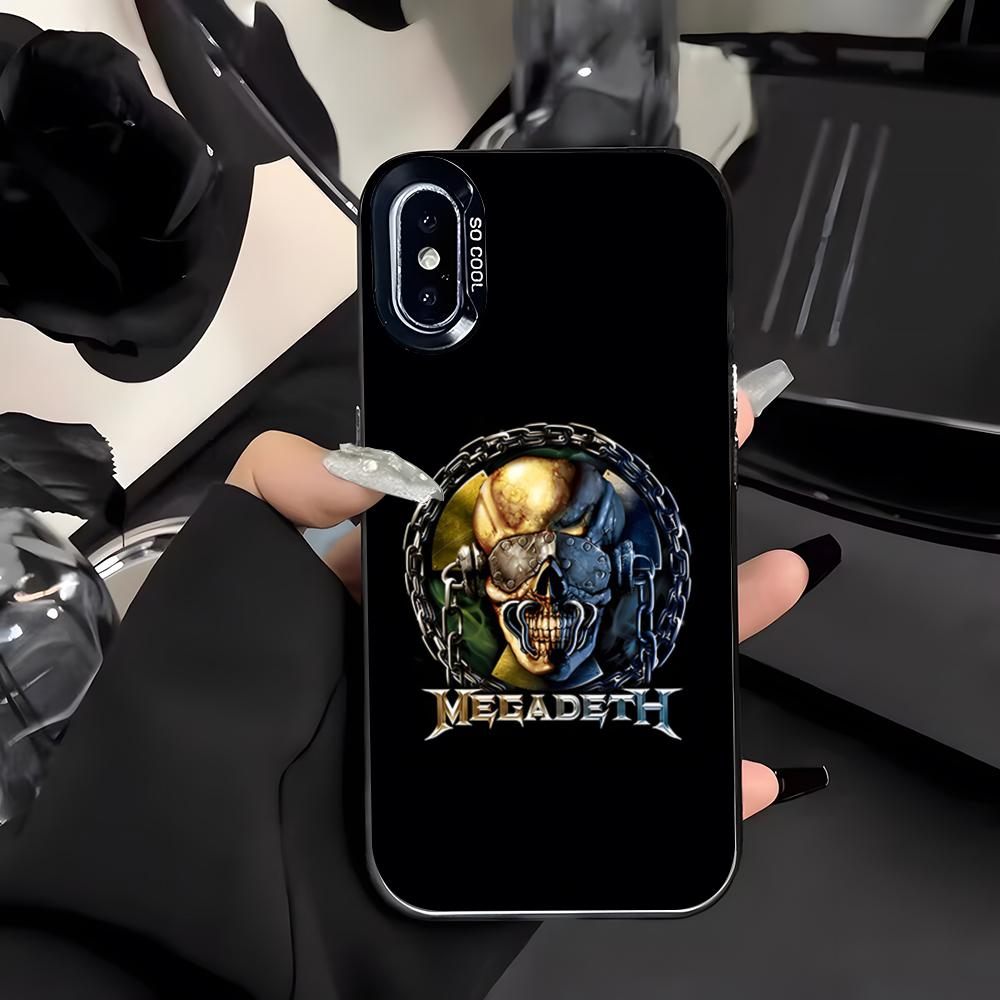 Чехол для телефона Rock Band M-M-Megadeth для IPhone 17 Air 16 E 15 14 Plus 13 12 11 Pro Max Цветной Серебристый Чехол