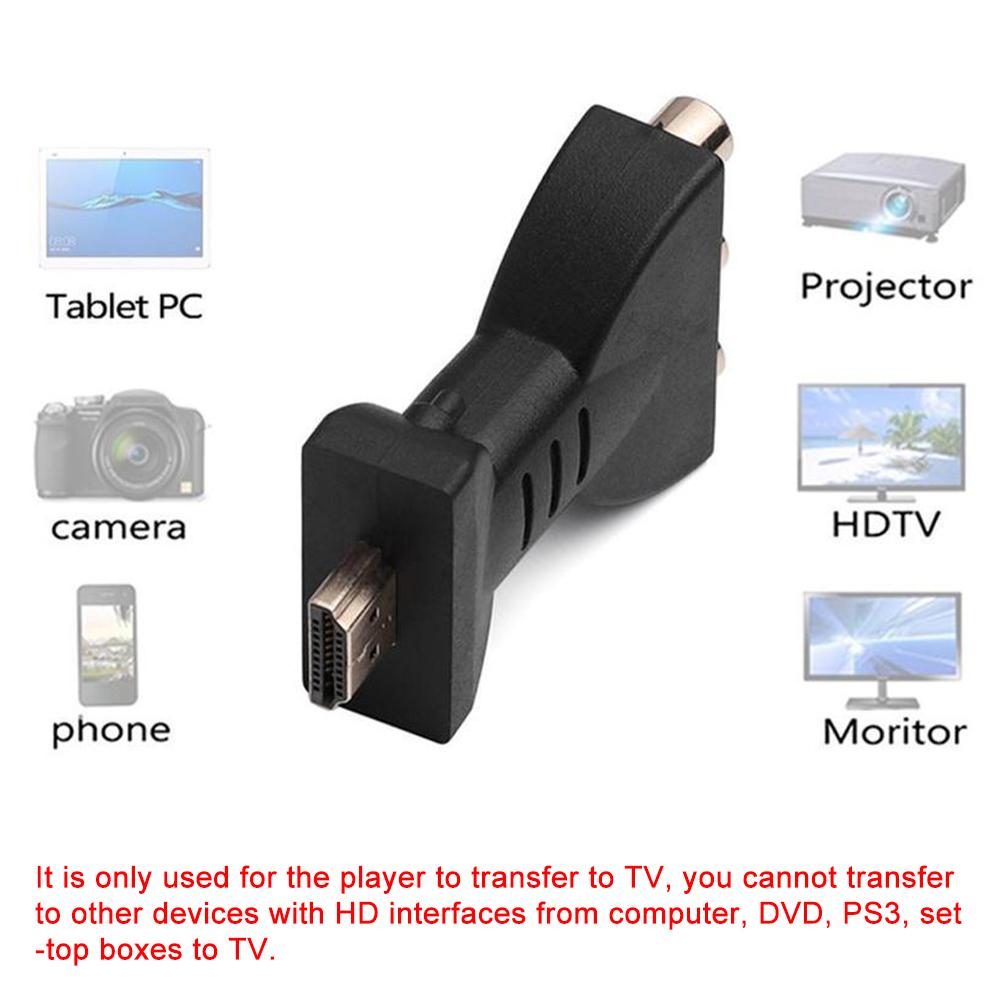 1080P RCA AV в HDMI-совместимый композитный адаптер-конвертер аудио-видео кабель HDMI-совместимый в AV с USB-кабелем для HD TV BOX