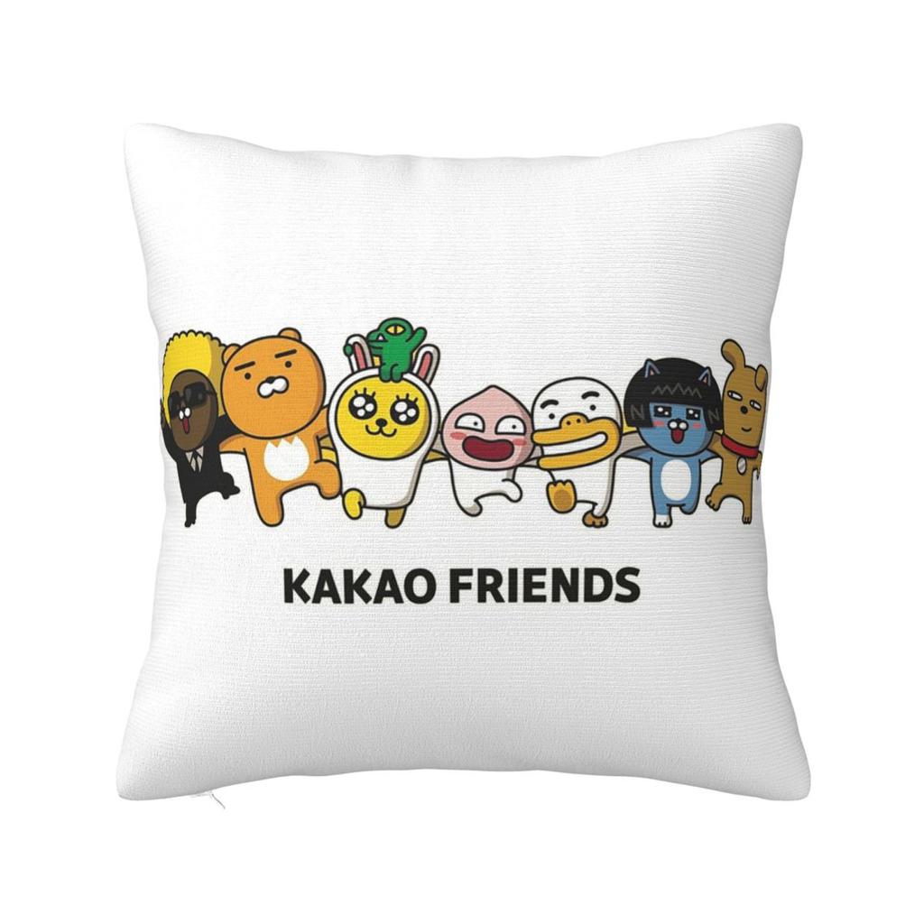 Cute Kakaos Cartoon Friends Square Pillowcase Cushion Cover Pillow Case Throw Pillow Cover for Home Bedroom Car