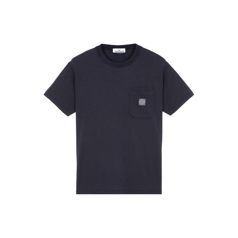 STONE ISLAND Мужская футболка с коротким рукавом и круглым вырезом, с принтом в виде нашивок, Ss23, топы, темно-синий, 101521957-A0020
