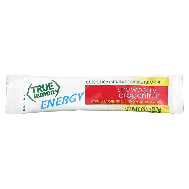 True Lemon, Energy, Strawberry Dragonfruit, 6 Packets, 0.095 oz (2.7 g) Each