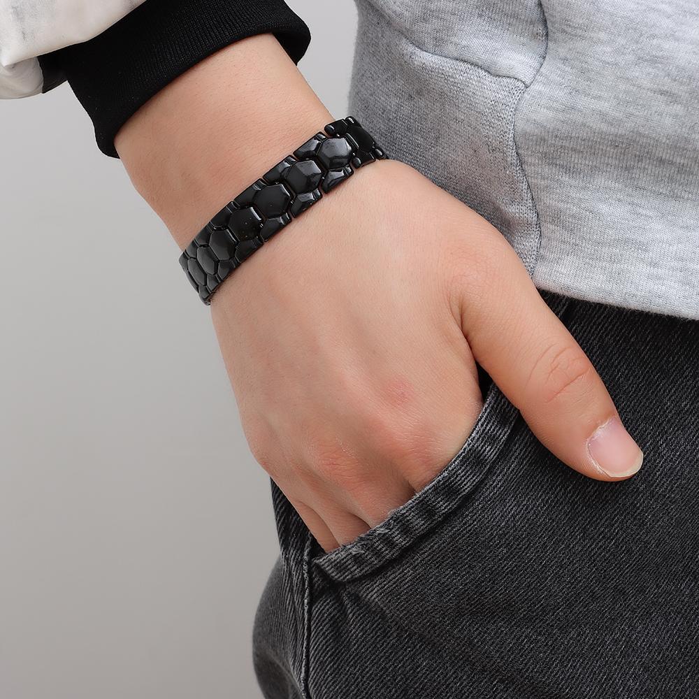 Acupoint Massage Treatment Detachable Bangle Hematite Energy Healing Magnetic Therapy Bracelet
