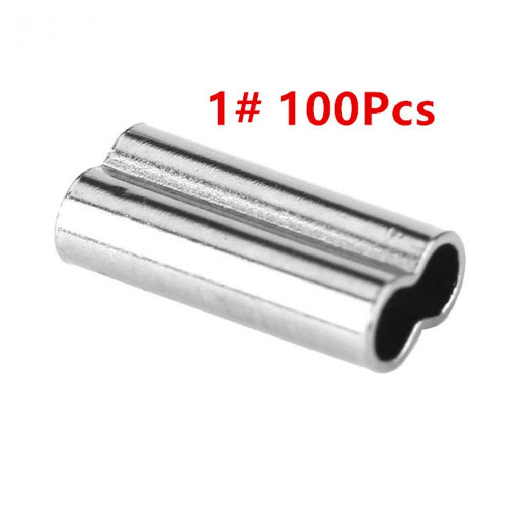 100pcs Pipe Fishing Wire Copper Tube Line Crimping Double Tube Crimping Sleeves Fishing Tackles