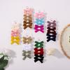 6Pcs Solid Ribbon Bows Hair Clips For Baby Girls Handmade Cute Bow Hairpin Barrettes Headwear Kids Hair Accessories Gifts