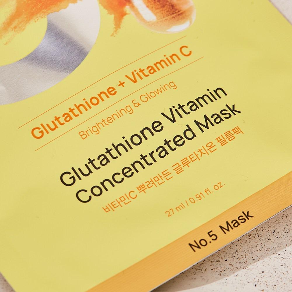 numbuzin No.5 Vitamin C Glutathione Film Sheet Mask Hydrating Radiant 27ml 5pcs