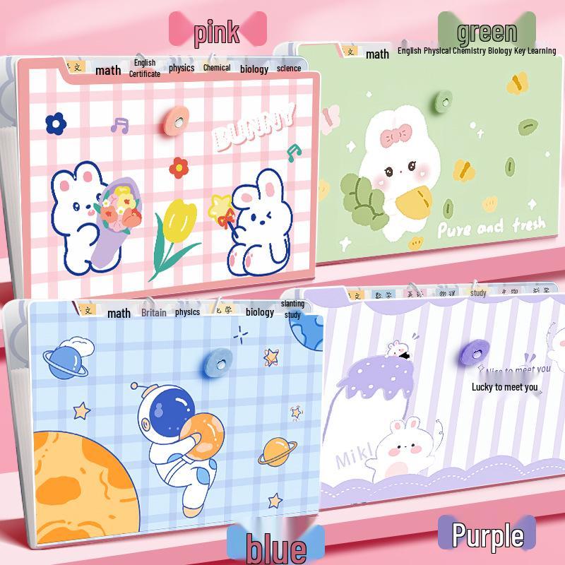 Папка-гармошка А4 многослойная: Органайзер для файлов и контрольных работ для студентов большой вместимости с мультяшным дизайном