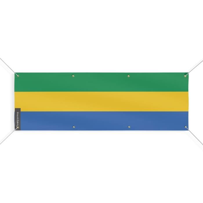 Bannière Drapeau du Gabon 8 Oeillets 50x150 cm