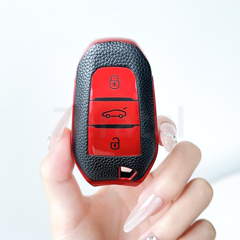 Для Peugeot 2008 3008 4008 5008 308 408 508 Citroen C1 C2 C4 C6 C3-Xr Grand Ds3 Ds5 ТПУ Кожаный Умный Чехол-Крышка Оболочка для Автомобильного Ключа