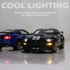 1:32 масштаба Ford Mustang Shelby GT500, литая под давлением модель автомобиля из сплава с откидной спинкой, звуком и светом, мини-симуляторы транспортных средств, игрушки для детей, бойфренда