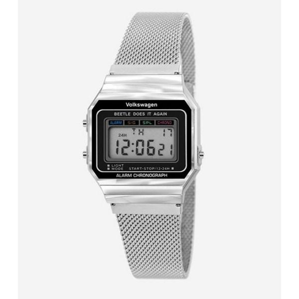 Volkswagen Классические наручные часы в стиле ретро с цифровым сетчатым ремешком, популярные корейские часы