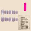 1019 Ice Cream Gray Purple Cat Eye Handmade Solid Short Press On Nails 10 Pieces Per Bag