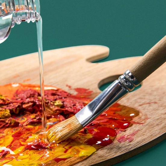 Durable Beech Wood Palette Wooden Paint Palette, Square Oval Shaped Artist Painting Tray with Large Thumb Hole for Acrylic Watercolor Oil Paint,