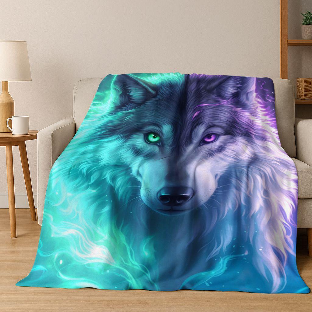 Скандинавская мифология Волк Фенрир Мультяшное Фланелевое Одеяло, Уютное Мягкое Плед для Дома Спальни Кровати Дивана Пикника Покрытие Дети