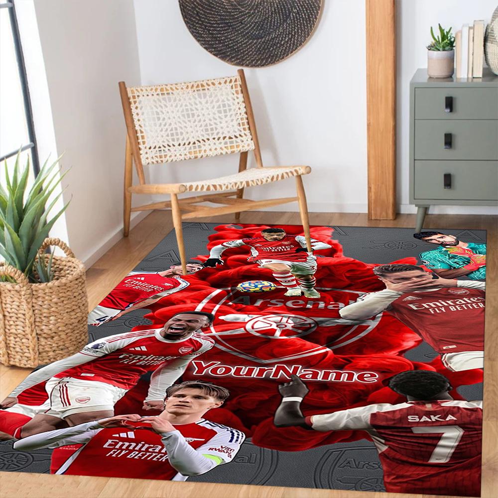Arsenal Personalized Name Area Rug Suitable for Outdoor Playrooms Entryway Decorate room Anti-slip Rug Decorate Offices Best for Christmas