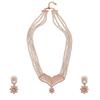 Комплект мерцающего колье Estele RoseGold с жемчугом для женщин