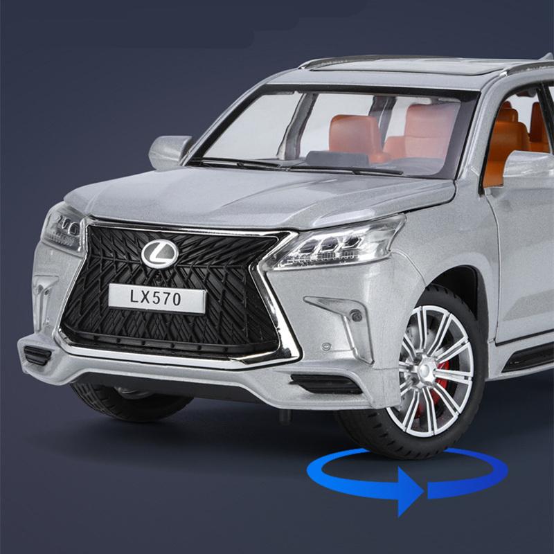 1/24 Lexus LX570 внедорожник литой металлический сплав модель автомобиля литые металлические внедорожники модель автомобиля звук свет симуляция детская игрушка подарок