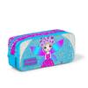 coral high Kids Pink Blue Fairy Patterned Glitter Two Compartment Pencil Bag 22399